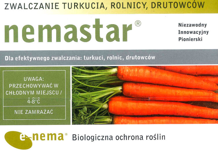 Nemastar nicienie zwalcza turkucie, rolnice, drutowce 500mln na 1000m2