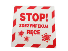 Naklejka " STOP Zdezynfekuj RĘCE" 