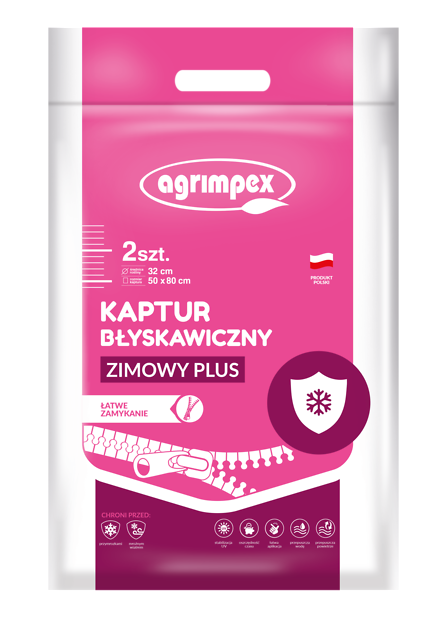 Kaptur ochronny z zamkiem błyskawicznym 50x80 cm 2 szt Agrimpex