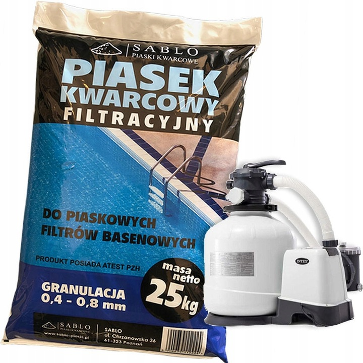 Piasek Kwarcowy Do Pompy Basenowej Piaskowej Pzh 25kg 0,4-0,8mm - Filtracyjny