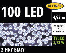 Lampki choinkowe Bulinex na zewnątrz 100 LED 4,95 m zimny biały