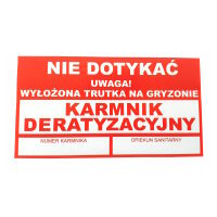 Naklejka ostrzegawcza ,,Karmnik deratyzacyjny'' 110 x 60mm 1szt