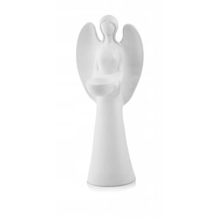 Figurka Ceramiczna Anioł – Biały, 35 cm