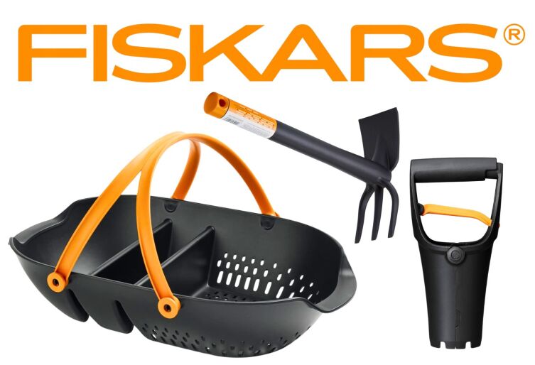 Zestaw Fiskars 3 in 1 Sadzarka, Motyczka, Koszyk