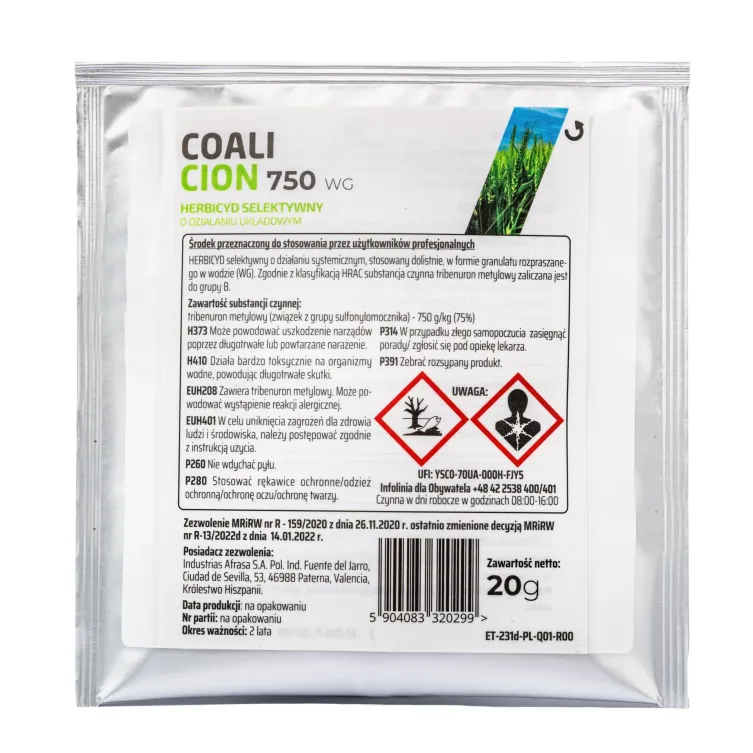 Coalicion 750 WG 20g tribenuron metylu