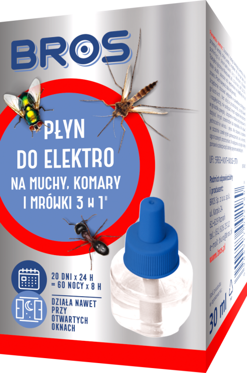 Płyn 3w1 na muchy, komary i mrówki Bros 30ml