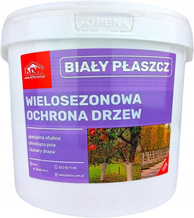 Biały Płaszcz Wielosezonowa Ochrona Drzew - Wapno na 5 Lat 4.5 kg