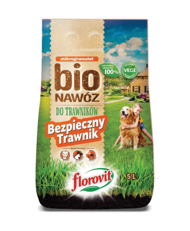 BIO Nawóz do trawy Floriovit 5L na 80m² Bezpieczny Trawnik