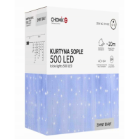 Kurtyna Sople 500 LED Zimny Biały + Flash, 3+20 m Wewn./Zewn. IP44