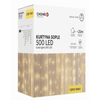 Kurtyna Sople 500 LED Ciepły Biały + Flash, 3+20 m Wewn./Zewn. IP44