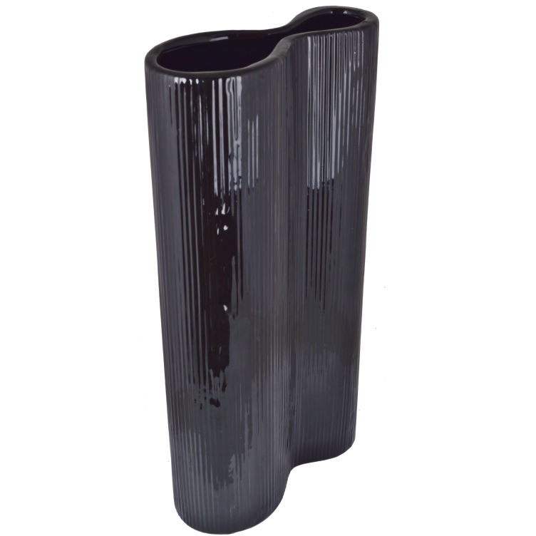 Wazon ceramiczny czarny mały 15x7x25,5 cm