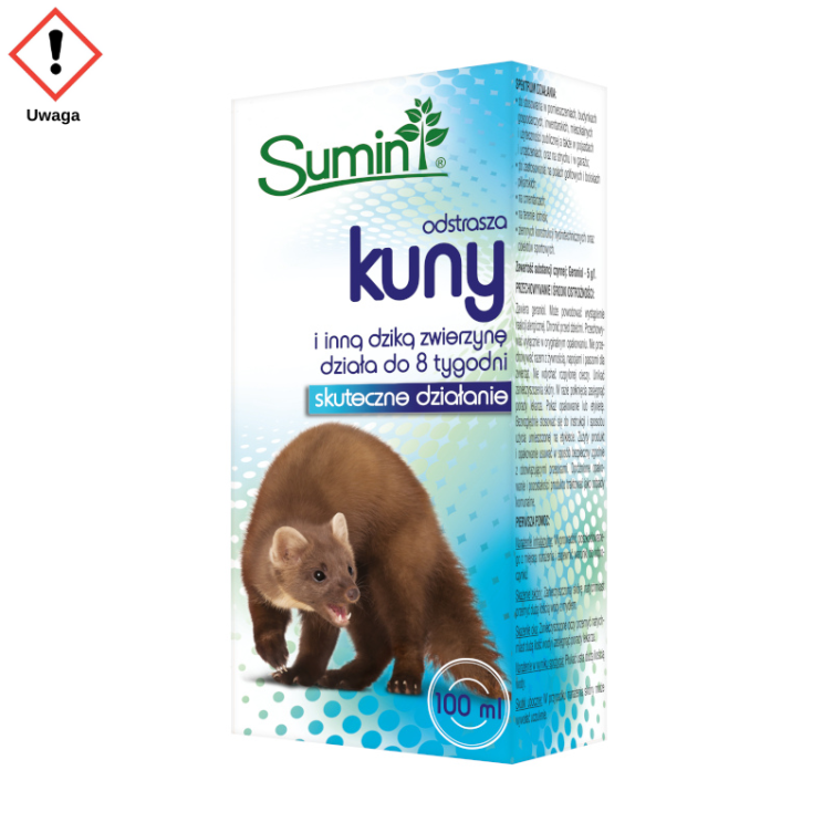 Płyn odstraszający kuny i inne dzikie zwierzęta 8 tyg. Sumin 250ml