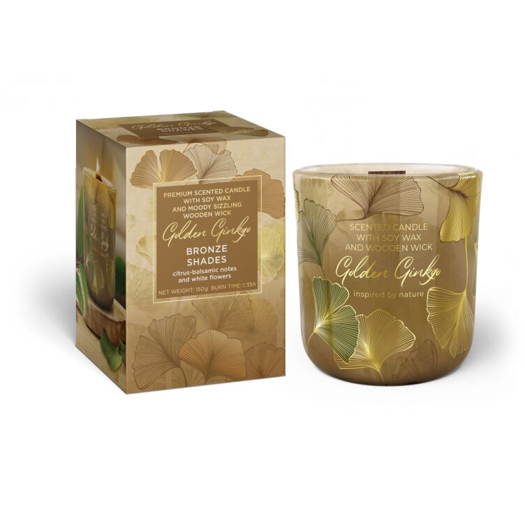 Bartek Candles Świeca zapachowa Golden Ginko 150 g – Bronze Shades