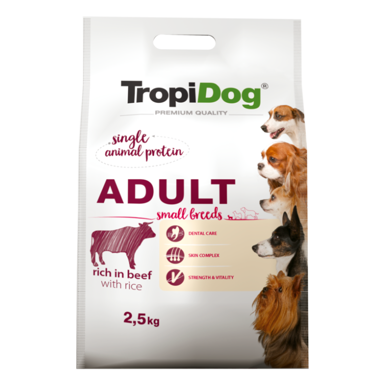 Tropidog Premium Adult SMALL Large Breeds Beef Rice wołowina 2.5kg