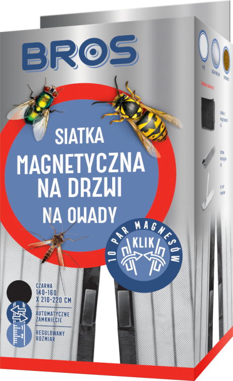 Siatka magnetyczna na drzwi KLIK czarna 80-100x220cm czarna