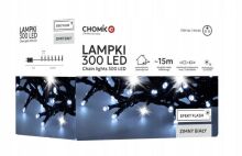 Lampki choinkowe LED 300 zimny biały z flash, 3+15m do wewnątrz/na zewnątrz