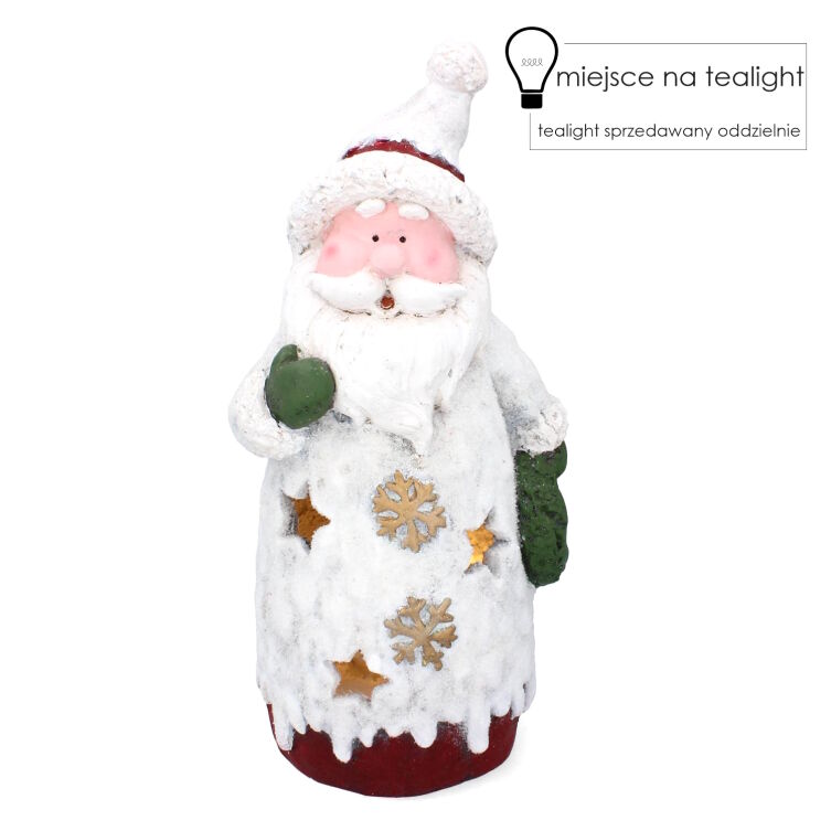 Figurka Bożonarodzeniowa - Mikołaj z Miejscem na Tealight 48 cm